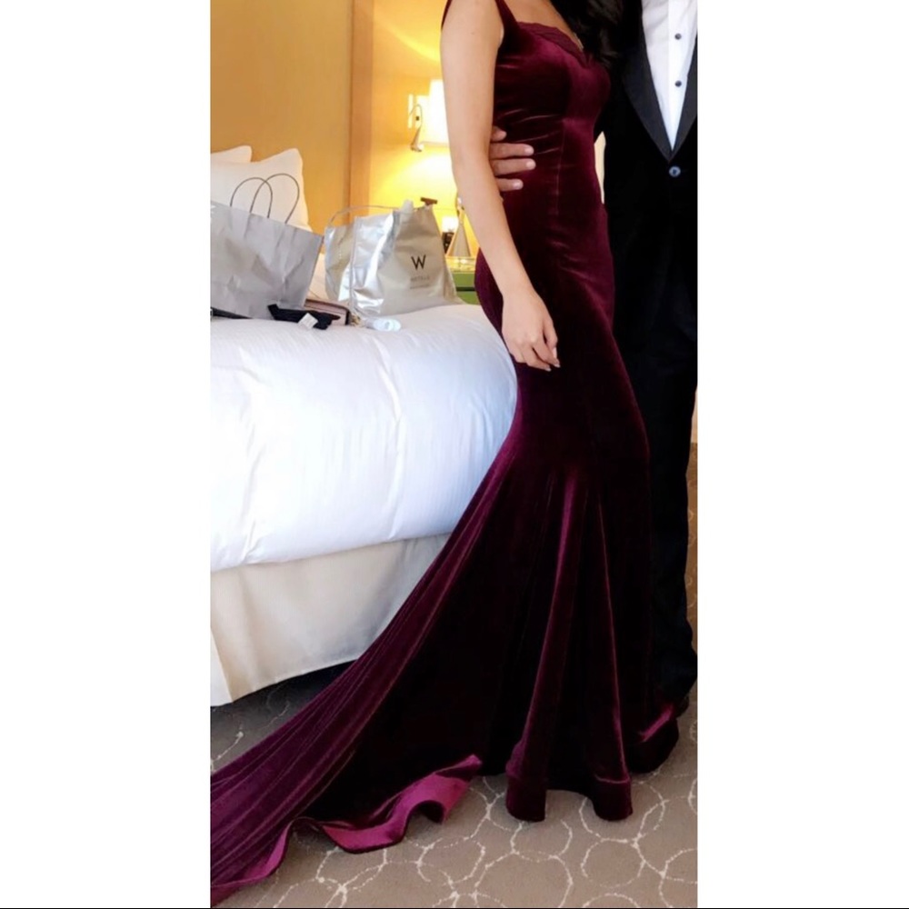 Burgundy/Dark Purple Velvet Gown